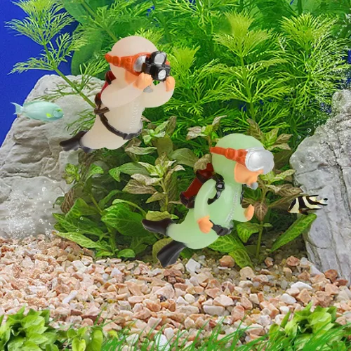 Vista 7 de AnRui Paquete de 2 decoraciones flotantes para pecera, decoración de acuario, dispositivo flotante, accesorios para pecera, adorno para jugar peces