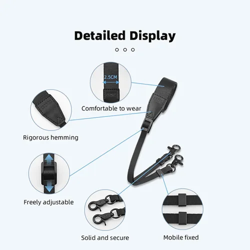 Vista 5 de Correa para el cuello ajustable para DJI RC PRO / RC 2 / RC / RC PLUS Nylon colgante correa cuerda con tornillos y hebillas para DJI Mini 3 Pro