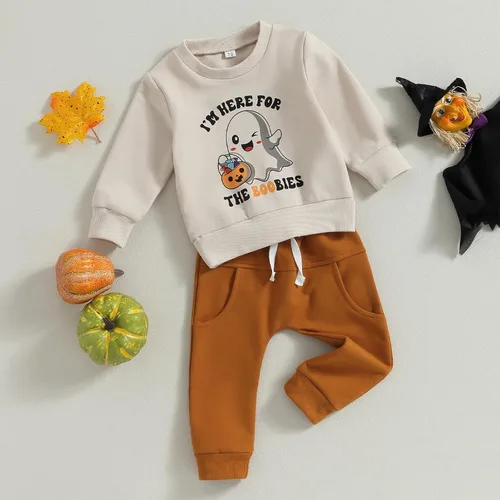 Vista 2 de Conjunto de ropa de Navidad para bebé niño y niña, camisa larga, sudadera de Papá Noel, para otoño y Navidad