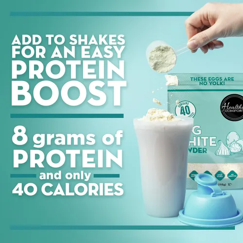 Vista 8 de Healthier Comforts Proteína en polvo de clara de huevo, claras de huevo secas puras, sin sabor, pasteurizadas, listas para comer, sin gluten