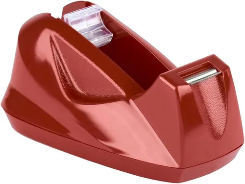 Vista 2 de Acrimet Dispensador de cinta de escritorio prémium con base antideslizante (resistente) (color rojo)