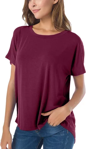 Vista 18 de Herou Camiseta Casual de Verano de Manga Corta Estilo Alto-Bajo Holgada Camisetas Básicas para Mujeres