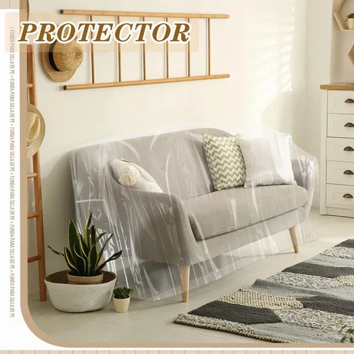 Vista 7 de Remagr 6 fundas de plástico para sillas, fundas de plástico para muebles para interiores y exteriores, impermeables, transparentes, a prueba