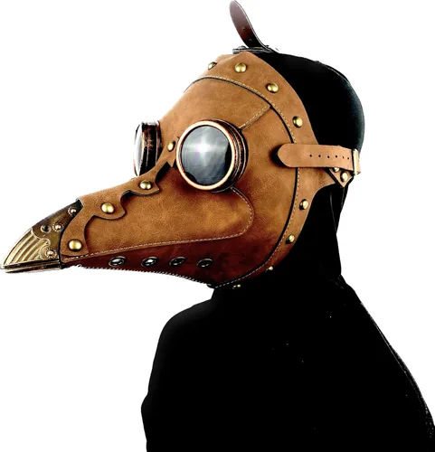 Vista 19 de Máscara de médico de la peste steampunk máscara de nariz larga para disfraz de Halloween, fiesta de cosplay