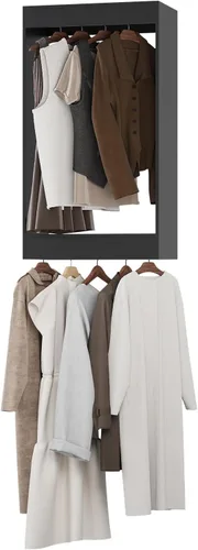Vista 9 de Unidad Colgante Doble Mediana para Closet, Sistema Modular de Closet, Organizador de Sistema de Closet de Madera con Almacenamiento para Walk-in