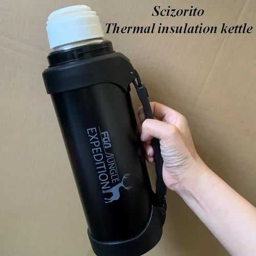Vista 4 de Botella de vacío de acero inoxidable, hervidor portátil aislado para bebidas calientes y frías, taza de café de viaje portátil para automóvil