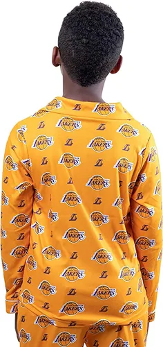 Vista 2 de Ultra Game NBA Boys 2-Piece Loose-fit Button Down Pajamas Set (Sizes 4-20)