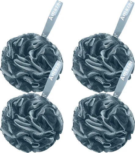 Vista 15 de AmazerBath Esponja de Lufa 60g/Pieza, Esponja Exfoliante de Baño Depuradora Corporal, Juego de Lufa de 4 - Blanco Gris-Rosa-Verde Militar-Verde