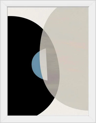 Vista 9 de CANVAS ON DEMAND Impresión artística enmarcada negra abstracta de mediados de siglo 2, ilustraciones