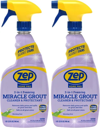 Vista 8 de Zep Home Pro Foaming Miracle Limpiador y Protector de Lechada Espumoso - 32 onzas líquidas - (Paquete de 1) 2 en 1 para líneas de lechada brillantes