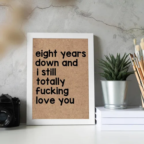 Vista 6 de Tarjeta humorística de aniversario de octavo año, tarjeta de aniversario de feliz ocho años para hombres y mujeres, divertida tarjeta de boda de 8