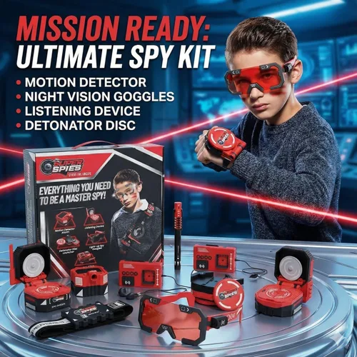 Vista 4 de STICKY LIL FINGERS SuperSpies Secret Agent Spymaster Kit - Spy Gear Ninja Juguetes y artilugios para niños de 8 a 12 años Kit de detective