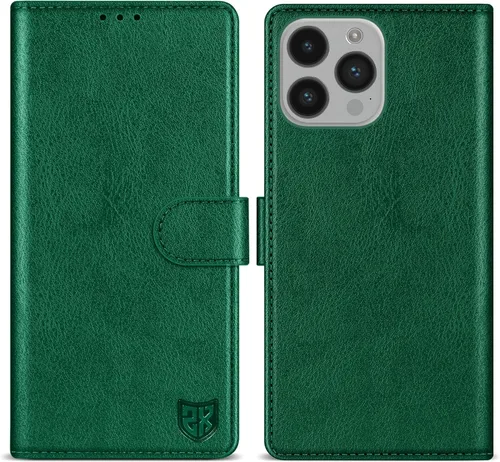 Vista 30 de ZZXX Funda tipo cartera para iPhone 14 Plus con bloqueo RFID, ranura para tarjetas, función atril, cierre magnético, funda protectora de cuero Negro