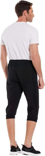 Vista 6 de HDE Pantalones cortos capri de yoga para hombre con bolsillos para correr