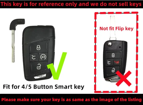 Vista 3 de REPROTECTING Funda de Goma de Silicona para Llavero Compatible con VW Volkswagen Atlas Golf Alltrack Jetta Passat Tiguan Taos 2018-2025