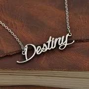 Vista 6 de Collar con colgante de placa de nombre personalizado, de acero inoxidable