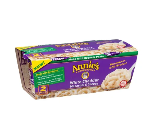 Vista 15 de Tazas de macarrones con queso al microondas de queso cheddar real envejecido de Annie's, con pasta orgánica, hechas con queso real, guarnición