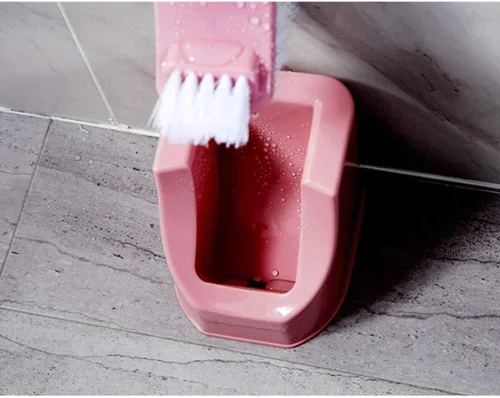 Vista 6 de Escobilla de inodoro y soporte para cepillo de labios autónomo, sistema de limpieza de inodoro para cepillos de inodoro de baño, cepillo de inodoro