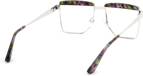 Vista 7 de VOOGLAM Lentes cuadrados para mujer, con bloqueo de luz azul y UV400, elegantes marcos en metal mezclado, ideales para computadora/teléfonos/TV