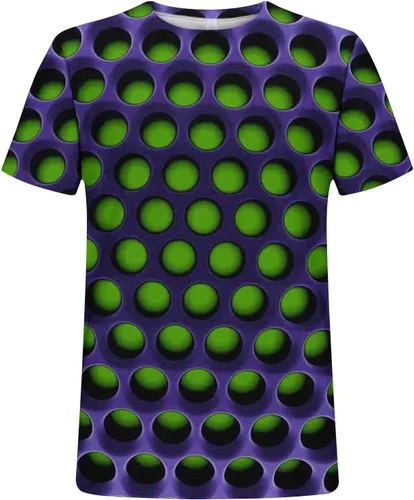 Vista 5 de Camisetas de verano para hombre, casual, elegante, manga corta, neón, abstracto, 3D, impresión, camiseta de trabajo, novedad, ropa gráfica 2023