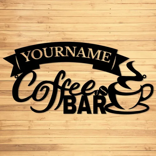 Vista 22 de Letreros metálicos con nombre de barra de café personalizados, letrero de metal de la casa de café soldado, letreros de cobertizo personalizados