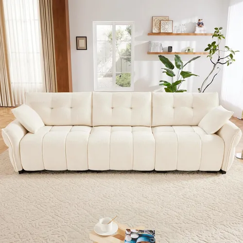 Vista 18 de Leyu&Hafort Sofá modular seccional, sofá modular Cloud con asiento profundo, moderno sofá modular con otomana móvil, sofá de felpilla con almohadas