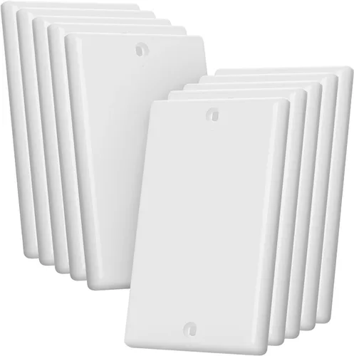 Vista 8 de Bates - Cubierta de pared en blanco con borde moderno, 4.88 x 3.18 pulgadas, paquete de 4, blanco, 1 banda, placa de cubierta de salida en blanco
