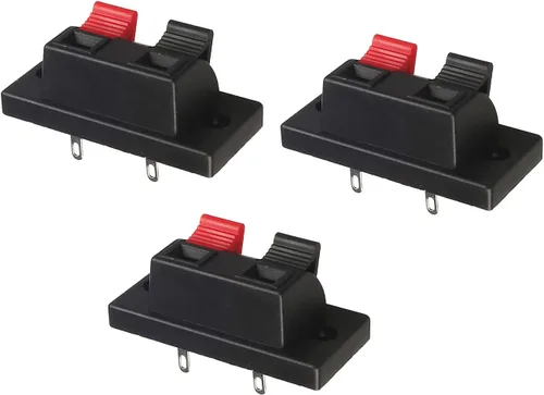 Vista 14 de Fielect 16 unids WP2-3 Clip de conexión de resorte de altavoz Terminales de 2 vías Bloque de tira Abrazadera de unión Clip de prueba Jack Socket