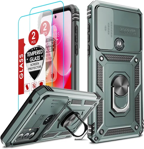 Vista 65 de LeYi Funda para Moto G Stylus 2022 4G (no compatible con 5G), funda para Moto G Stylus con 2 protectores de pantalla, funda protectora de grado Oro