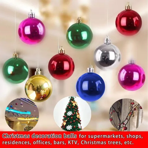 Vista 4 de 24 PCS Adornos de Bolas de Navidad Irrompibles de 2.36 pulgadas - Decoraciones de Tema Surtido para Árbol de Navidad