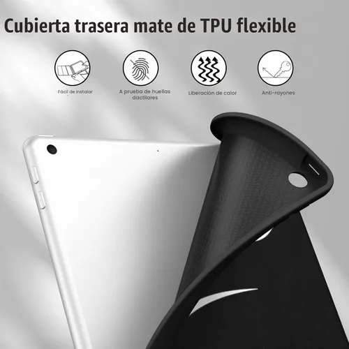 Vista 6 de Fintie Funda delgada para iPad de 9ª / 8ª / 7ª generación de 10.2 pulgadas Tri-Fold Stand, Flexible Soft TPU Back Cover, Viewing & Typing Angles