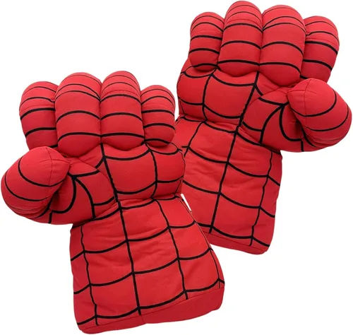 Vista 6 de Guantes de superhéroe para cosplay, guantes de disfraces, guantes de boxeo, juguetes de superhéroe, guantes de felpa suave, par para niños