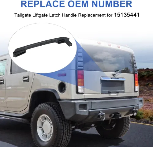 Vista 3 de JDMON Reemplazo para manija de puerta trasera elevadora exterior con textura Hummer H2 2003 2004 2005 2006 2007 2008 2009 manija de pestillo