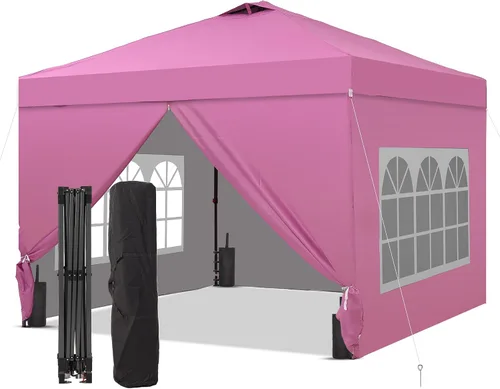 Vista 24 de GDY Tienda de campaña desplegable para exteriores de 8 x 8 pies con una configuración de empuje, kiosco de fácil instalación con 4 paredes laterales