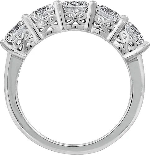 Vista 61 de Amazon Essentials Anillo de plata de ley de cinco piedras con circonita cúbica de corte redondo Infinite Elements (anteriormente colección Amazon)