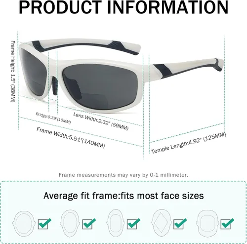 Vista 14 de Eyekepper Gafas de sol deportivas bifocales polarizadas para mujer