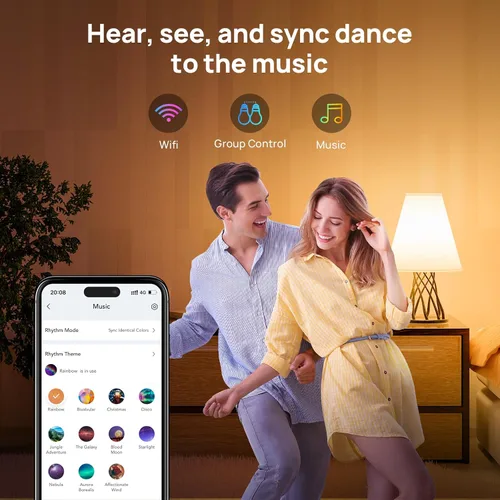 Vista 6 de Consciot Bombillas inteligentes, bombillas LED A19 E26 que cambian de color, WiFi y Bluetooth, certificado Matter, funciona con Alexa, Google Home