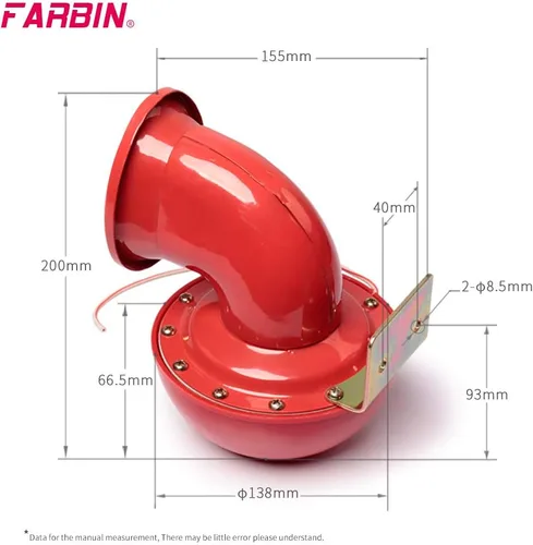 Vista 6 de FARBIN Bocinas súper fuertes de 12 V, bocina eléctrica con sonido de toro fuerte, bocina de aire para automóvil, motocicleta, camión, barco
