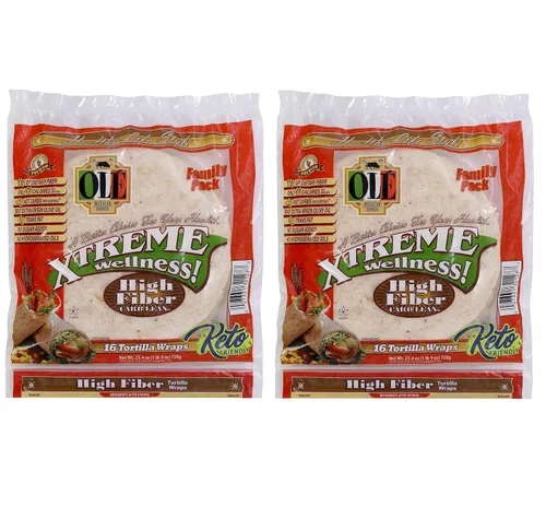 Vista 6 de Ole Mexican Foods Xtreme Wellness - Alto contenido de fibra y bajo en carbohidratos apto para dieta cetogénica, 16 envolturas de tortilla