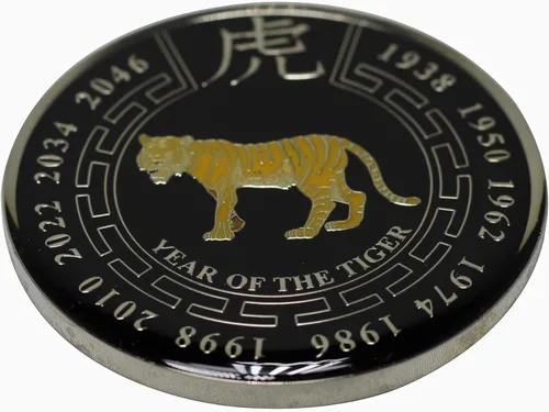 Vista 2 de Año Nuevo chino Zodiaco Comerativo Moneda Negra (Perro)