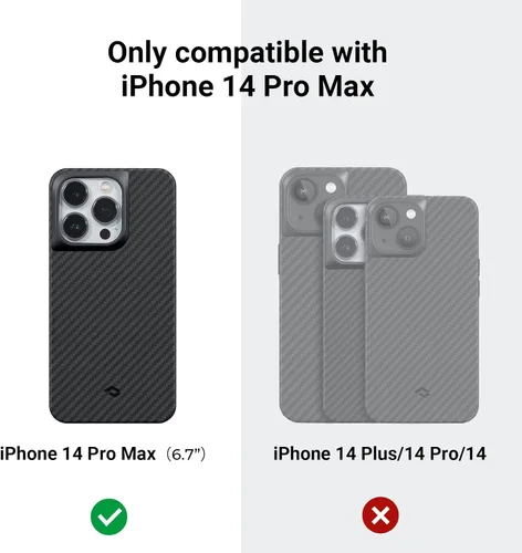 Vista 9 de pitaka Funda protectora para iPhone 14 Pro Max, 6.7 pulgadas, grado militar, compatible con MagSafe [MagEZ Case Pro 3] fibra de aramida 1500D