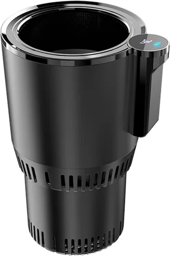 Vista 2 de Enfriador y calentador inteligente 2 en 1 para vasos de automóvil, taza inteligente para automóvil con pantalla LED de temperatura y control táctil