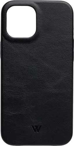 Vista 5 de Funda de teléfono delgada de cuero Wilken compatible con iPhone 15 Compatible con MagSafe y carga inalámbrica Cubierta de cuero de grano Negro
