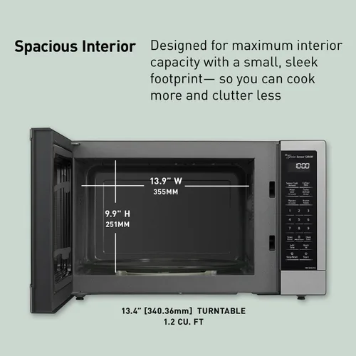 Vista 4 de Panasonic NN-SN67K Microondas, 1.2 pies cúbicos, acero inoxidable/plata