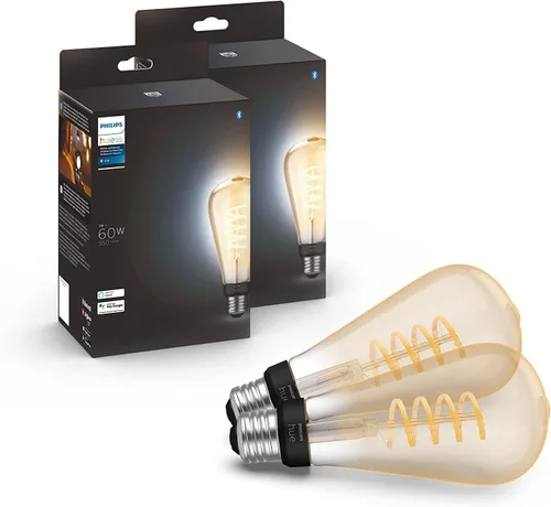 Vista 9 de Philips Hue - Bombilla LED inteligente vintage Edison de filamento regulable White Ambiance ST19, 7W, blanco - Paquete de 1 - E26 - Control
