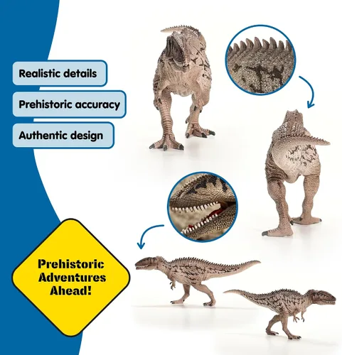 Vista 2 de Schleich Dinosaurios - Juguete realista de dinosaurio Carcharodontosaurus de 13 pulgadas. Figura de acción detallada de dinosaurio con mandíbula