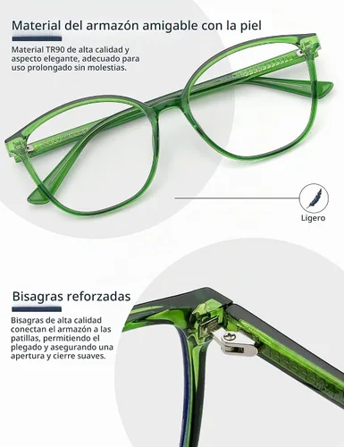 Vista 3 de Gafas de computadora con bloqueo de luz azul para mujer