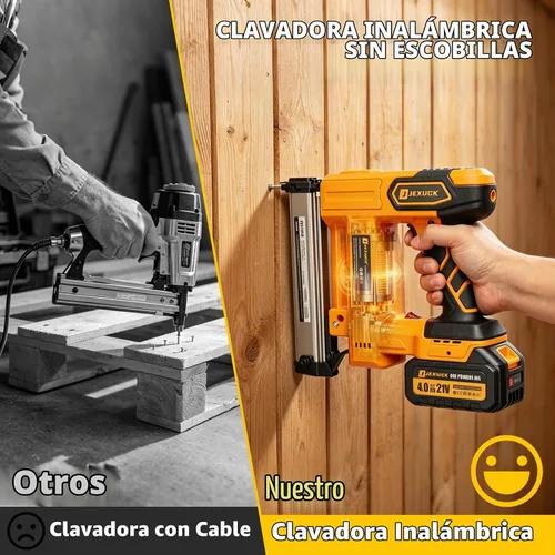 Vista 5 de JEXUGK Pistola de clavos inalámbrica con batería, pistola de uñas de 18 GA