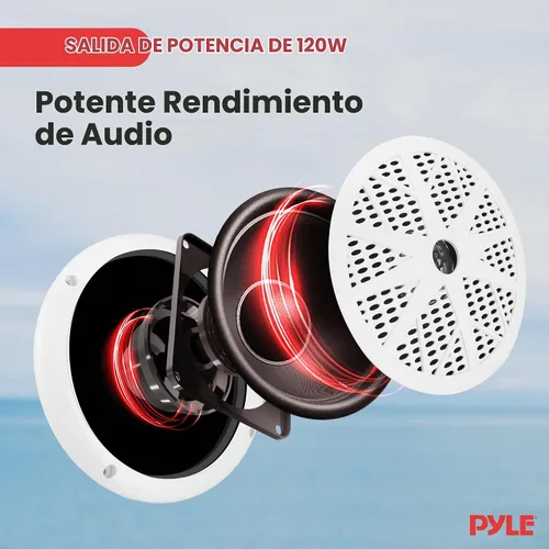 Vista 5 de Pyle Radio marina Radio DIN individual, estéreo para barco, Bluetooth, 4 Nieve