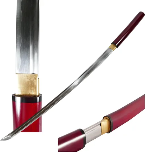 Vista 11 de MAKOTO Espada samurái negra de Katana afilada hecha a mano de 40 pulgadas
